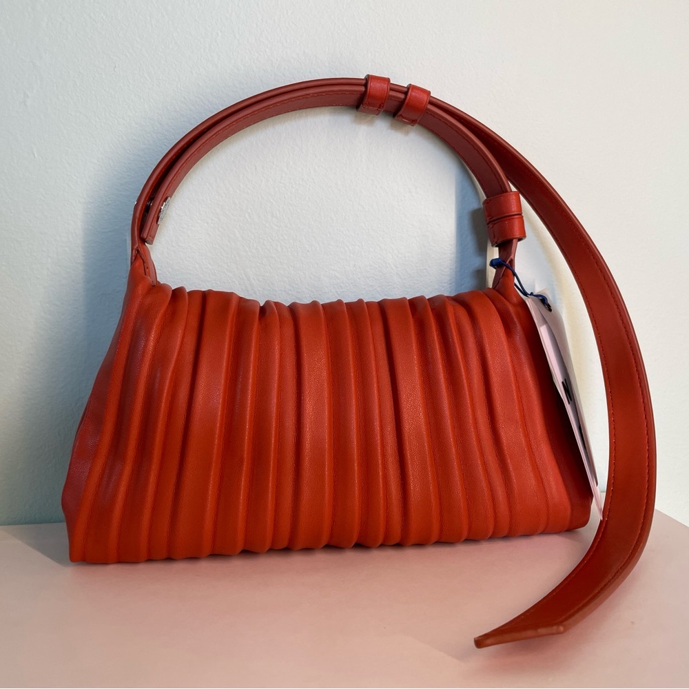 NWT Simon Miller Vegan Mini Puffin in Sepia Brown Pleated